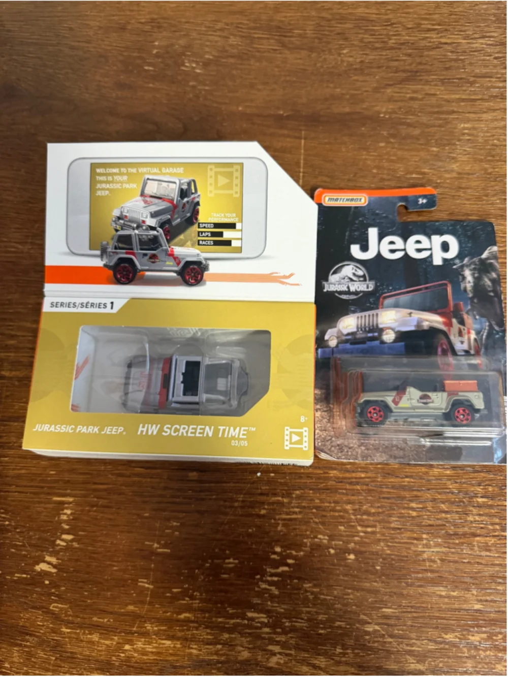 Hot Wheels ID Jurassic Park Jeep + Matchbox Jurassic World ’93 Jeep Wrangler Lot